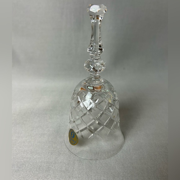 Zawiercie Lead Crystal Clear Bell Genuine Hand Cut - Picture 3 of 6